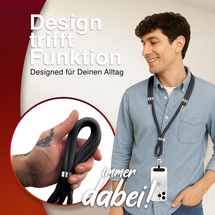Produktbild Nalia HoldMe Lanyard Handykette – Universal Trageband für Smartphones - Verstellbar, Soft & Elastisch