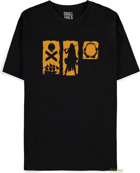 Difuzed Skull and Bones T-Shirt Pirate Icons (M) (M)