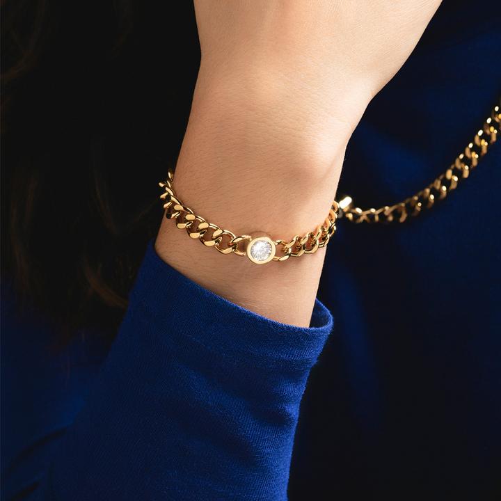 Actual product image Lotus Bracelet (20.50 cm, Stainless steel)