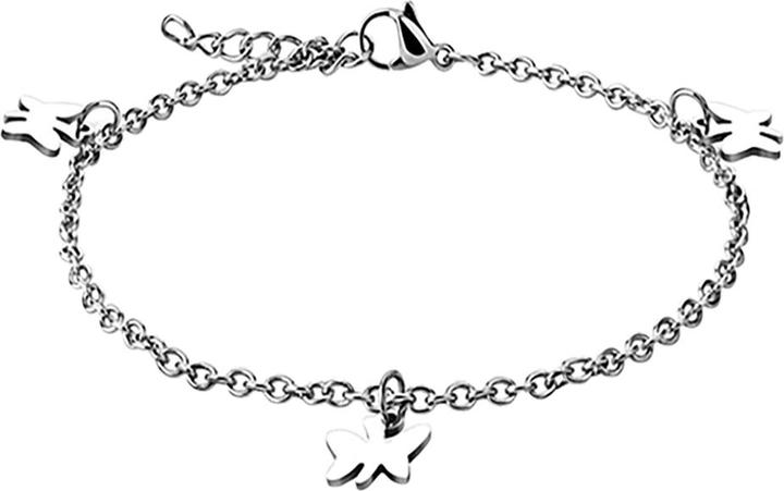 Actual product image Star Piercing Necklace silver with butterflies (Surgical steel 316L)