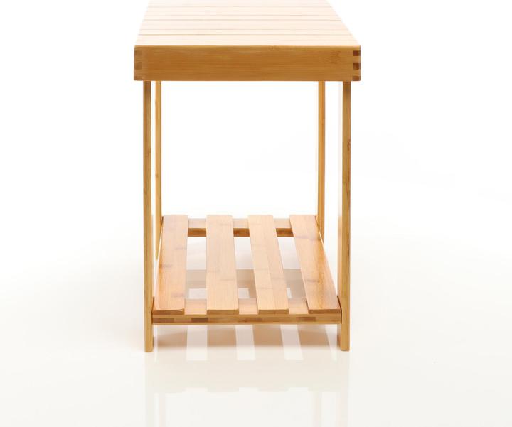 Immagine prodotto Toboli Sgabello con seduta 440x280x408mm Tavolino di bambù Tavolino finale Sgabello da bagno in legno con