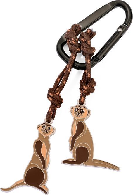Troika EDDIE & MANNI Schlüsselanhänger Karabinerhaken mit Erdmännchen, braun
