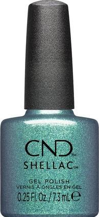Actual product image CND Shellac UV Nail Polish Teal-Tricity No. 478 Turquoise Shimmer (Turquoise, UV gel varnish)