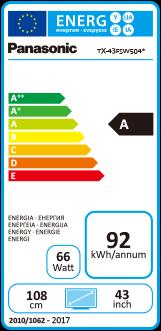 Energie-Label Panasonic Tx-43fsw504s (43", LCD, Full HD, 2018)