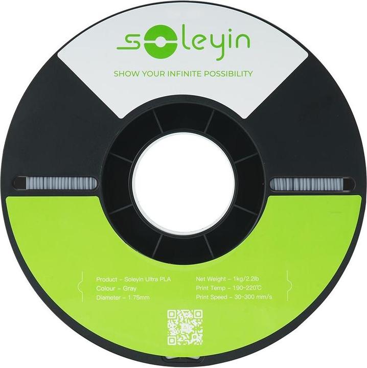Produktbild Creality Filament Soleyin Ultra-PLA Grau 1.75 mm 1.29 kg (PLA, 1.75 mm, 1290 g, Grau)