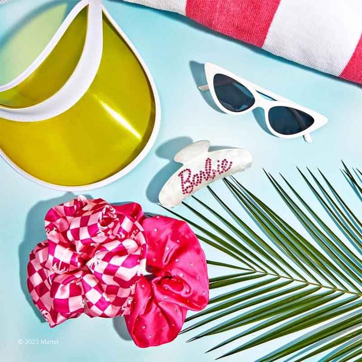 Actual product image Kitsch Barbie satin hair tie 2-piece set