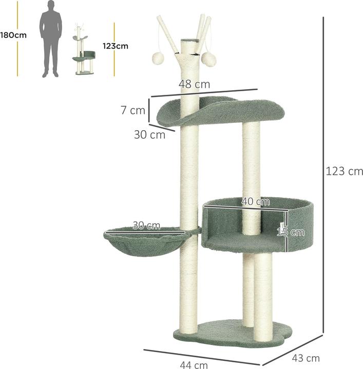 Actual product image Jamb Scratching post (123 cm, Green, Cream)