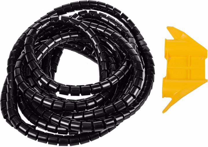 Plica Spiroschlauch 5 m x 15 mm Schwarz (Kabelspiralschlauch, 500 cm)