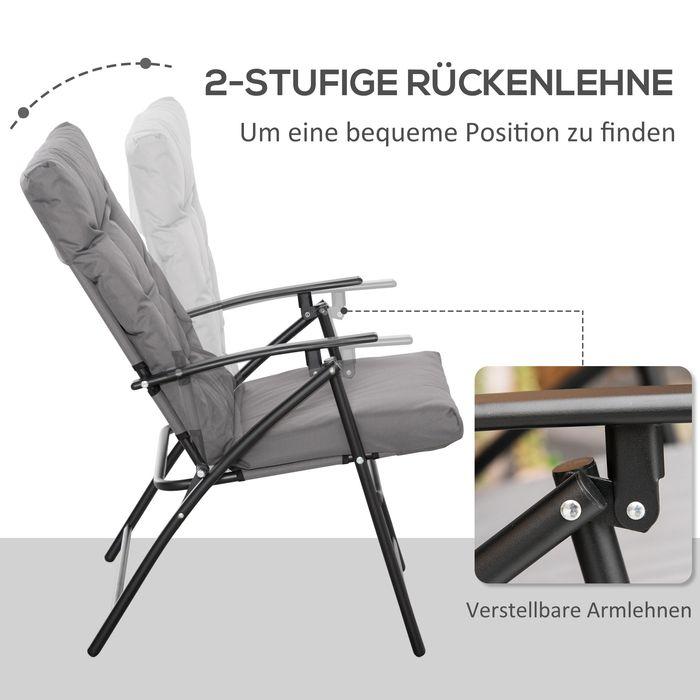 Immagine prodotto Swisshandel24 Campingstuhl faltbarer Gartenstuhl mit Metallrahmen für Pool, Strand Grau