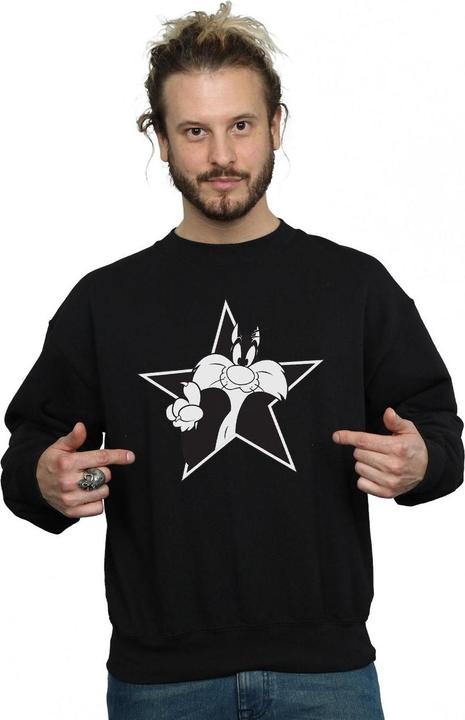 Actual product image Looney Tunes Mens Sylvester Mono Star Sweatshirt (XXL)