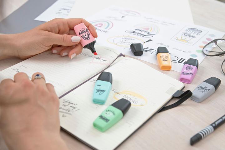Produktbild STABILO BOSS MINI Pastellove 2.0 Textmarker (Rosa, Grau, Türkis, 5 mm, 3 x)