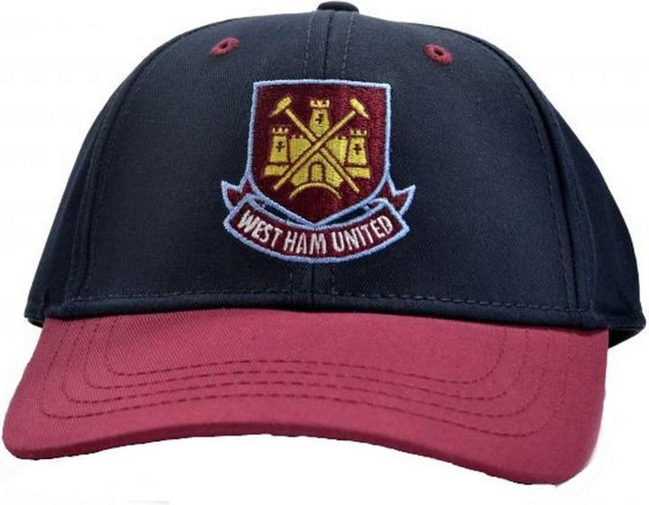 Actual product image West Ham United FC Unisex Adults Classic Crest Contrast Baseball Cap (One size)
