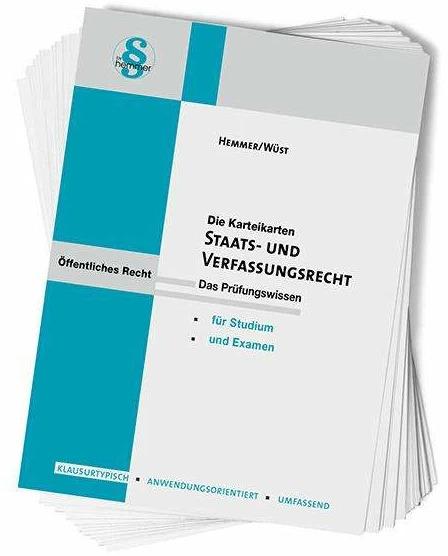 Produktbild Karteikarten Staats- und Verfassungsrecht (Deutsch, Achim Wüst, Karl Edmund Hemmer, 2023)