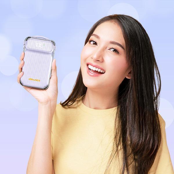 Actual product image Awei PowerBank P89K 10000mAh 38,5W czarny/black + kable PD/Lightning (10000 mAh, 38.50 W)