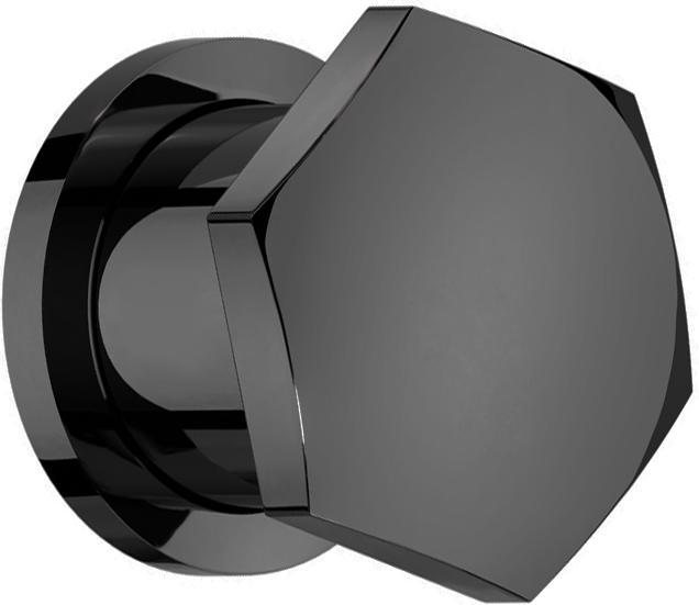 Actual product image Star Piercing Flesh plug black hexagon with O-ring (Surgical steel 316L, without brass)