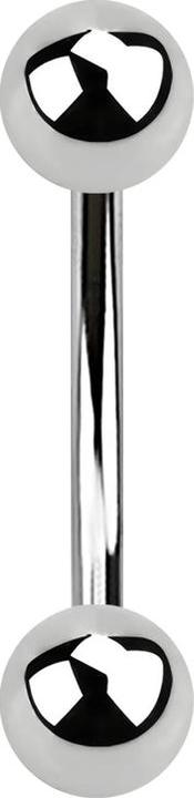 Produktbild Star Piercing Banane silber mit zwei Kugeln (ohne Messing, Chirurgenstahl 316L)