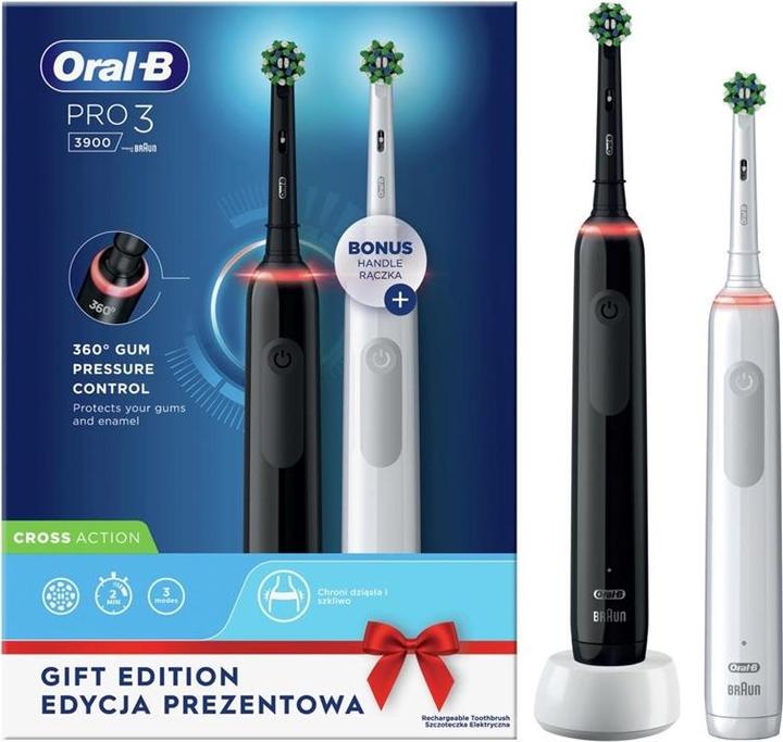 Image du produit Oral-B BROSSE À DENTS ÉLECTRIQUE PRO3 3900 2PSC (Brosse à dents oscillo-rotative)