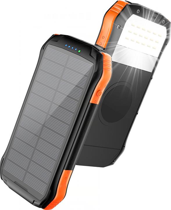 Produktbild Choetech Solar power bank with inductive charging 20000mAh PD 20W / QC 18W / Qi 10W (B657) (20000 mAh, 20 W, 20000 Wh)