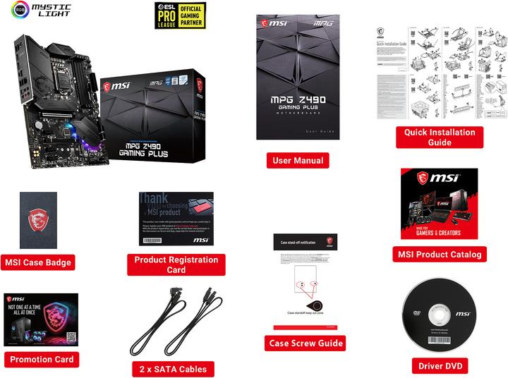 Produktbild MSI MPG Z490 Gaming Plus (LGA 1200, Intel Z490, ATX)