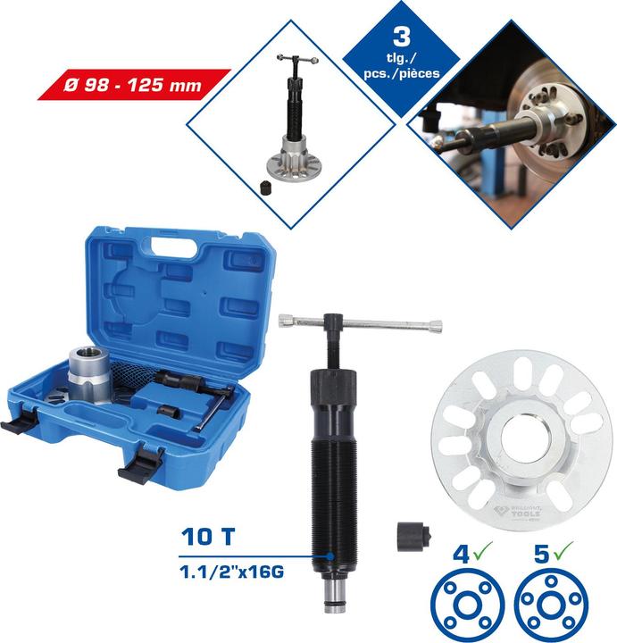 Immagine prodotto Brilliant Tools Estrattore idraulico per alberi motore, 98 mm - 12,5 cm