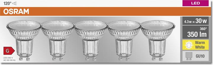 Produktbild Osram Base (GU10, 4.30 W, 350 lm, 5 x, G)