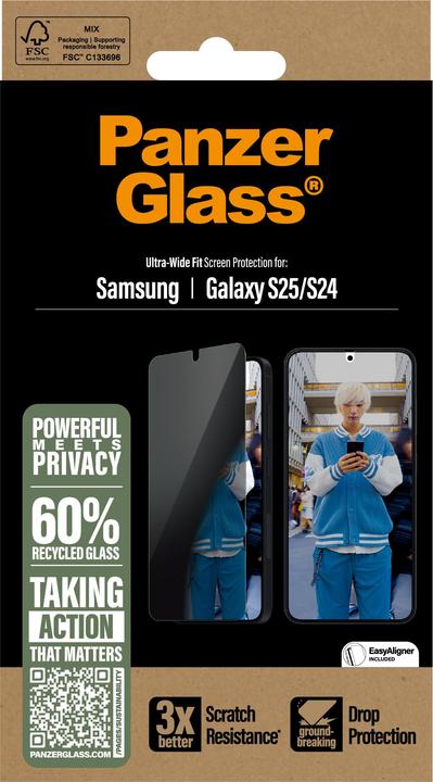 Image du produit PanzerGlass Ultra Wide Fit (1 pièce(s), Samsung Galaxy S25, Samsung Galaxy S24)