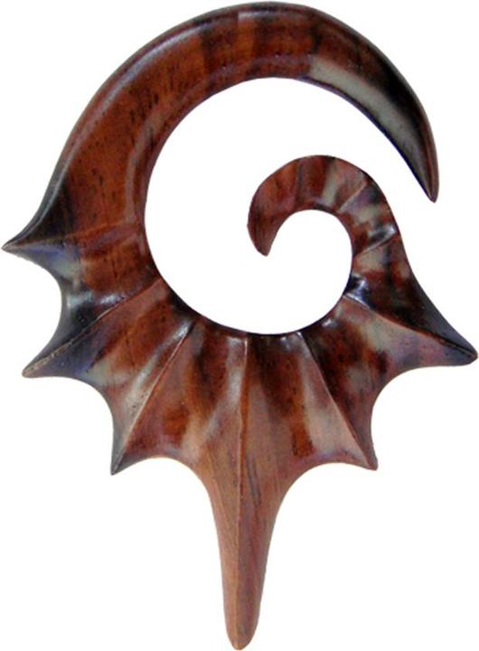 Image du produit Star Piercing Poids d'oreille Spirale Ailes de chauve-souris en bois Narra (sans laiton, Organique)