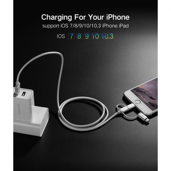 Actual product image Ugreen 3-in-1 USB2.0-A Multifunction Cable (1.50 m, USB 2.0)