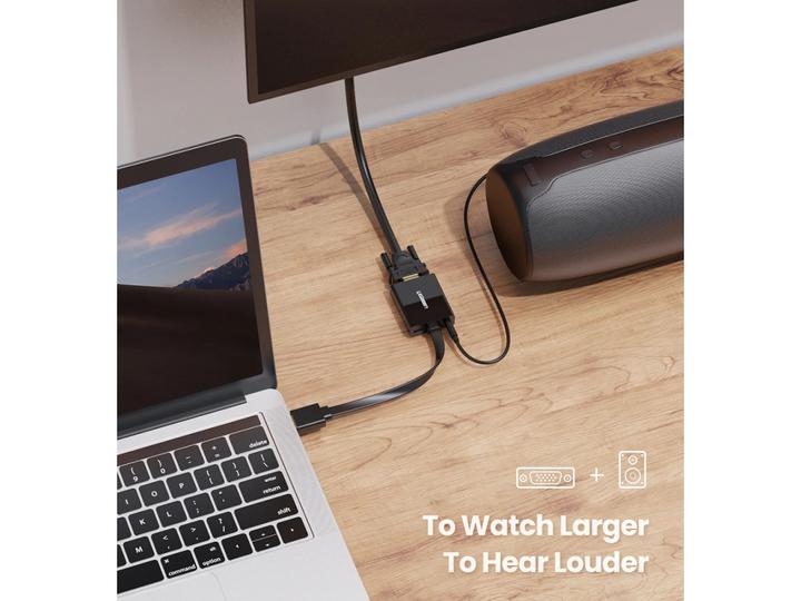 Actual product image Ugreen HDMI to VGA Adapter Converter with Audio Support 1080P (HDMI, 16 cm)
