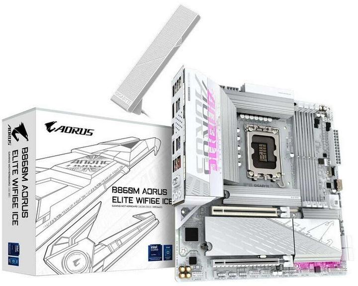 Actual product image Gigabyte B860M AORUS ELITE WIFI6E ICE (LGA 1851, Intel B860, mATX)