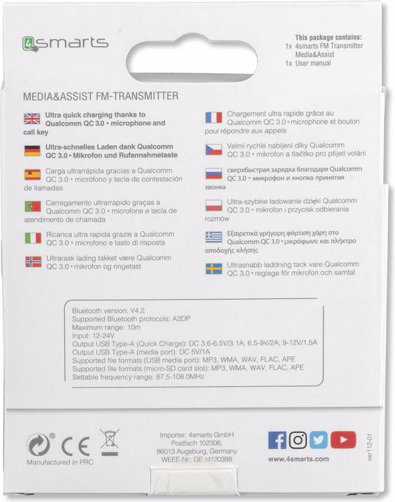 Produktbild 4smarts Kfz-FM-Transmitter Media & Assist
