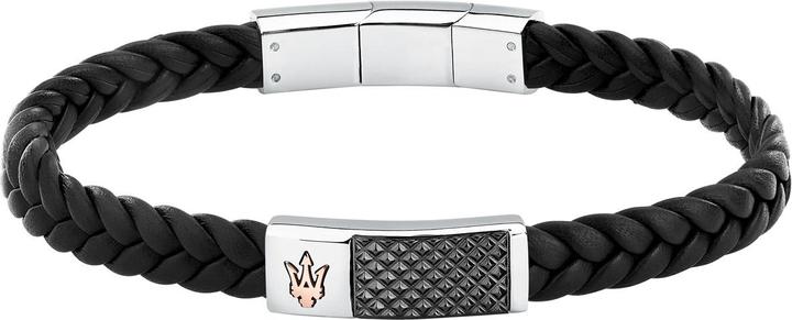 Maserati Armband (19 cm, Edelstahl, Leder)