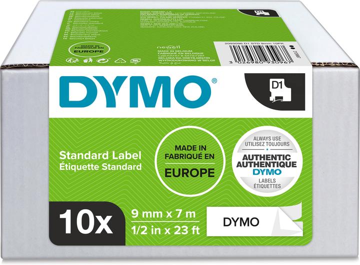 Dymo 1x10 D1 writing tape 9mmx7m on (0.90 cm, White)