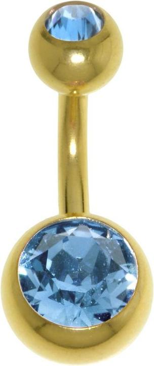 Produktbild Bijouteria Bauchpiercing (Chirurgenstahl 316L, Premium Kristall, PVD Beschichtung (goldfarben))