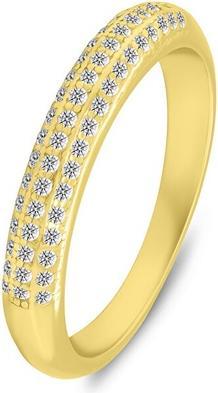 Brilio Silver - Gold-plated ring with sparkling zircons RI135Y - Circuit: 52 mm (52)