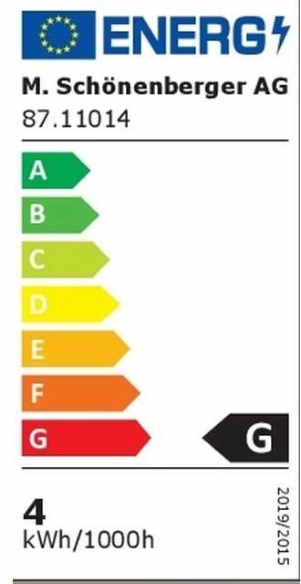 Energie-Label Illurbana Glow Love stehend (E27, 4 W, 300 lm, 1 x, G)