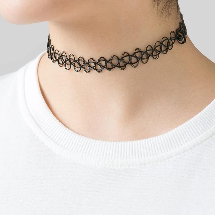 Actual product image Cbx 12 pieces elasticated tattoo necklaces fish thread