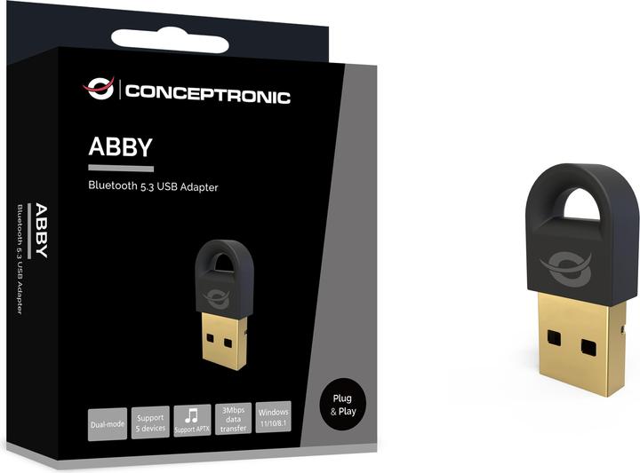Actual product image Conceptronic Bluetooth Adapter 5.3 NanoUSB 10- 20m black (Transmitter & Receiver)