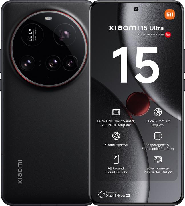 Xiaomi 15 Ultra (512 Go, Noir, 6.73", Double SIM, 50 Mpx, 5G)