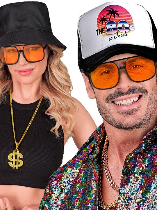 Image du produit Widmann 90er Jahre Hip Hop Brille Mit Orangenen Gläsern