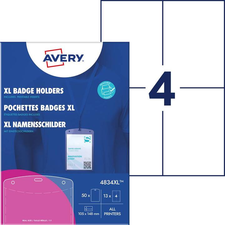 Produktbild Avery Namensschilder-Taschen gross