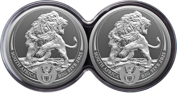 Immagine prodotto South Africa Mint Silber Löwe Big Five Serie II - 2 x 1 oz PP-Set Doppelkapsel (999, 2025)