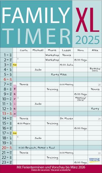 Nährwerte und Zutaten XL Family Timer 2025