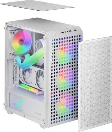 Produktbild Mars Gaming Boitier Moyen Tour Atx Mc-Mag RGB Avec Panneau Vitré (Blanc) (mATX, Mini-ITX, ATX)