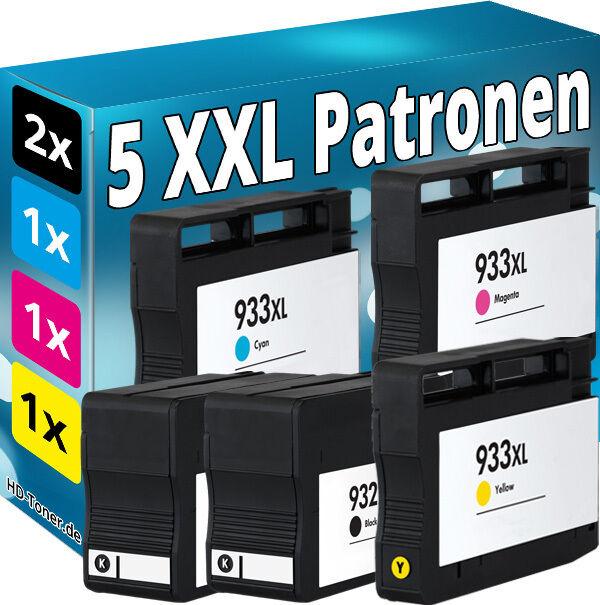 Actual product image Druckfuxx 5x TINTE PATRONEN für HP 932XL+933XL OFFICEJET 6100 6600 6700 7110 751
