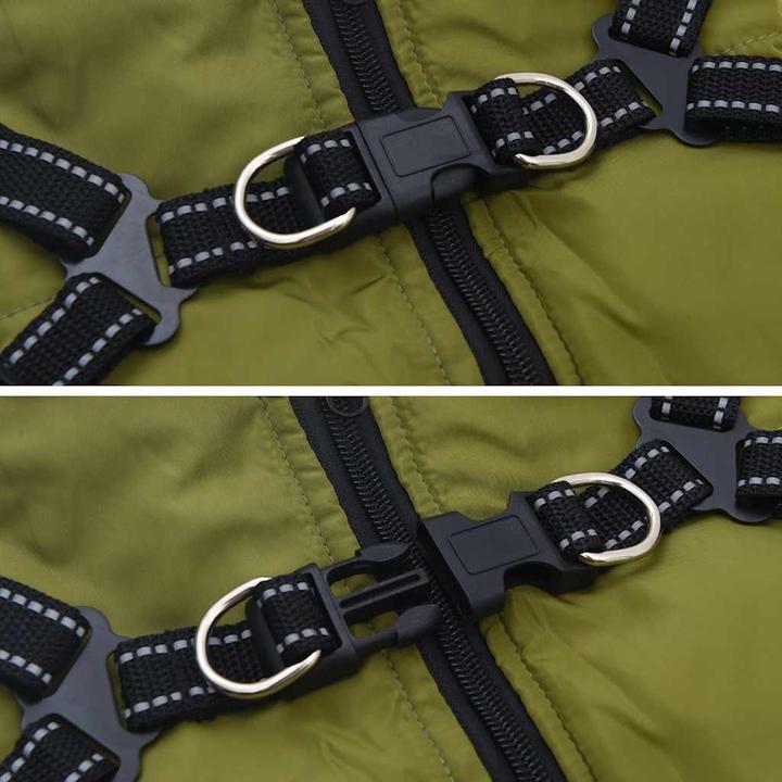 Actual product image VidaXL Dog coat with harness Waterproof Reflective (32, Dog coat)