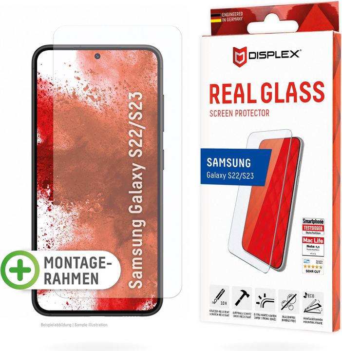 Actual product image Displex Real Glass, 2D Panzerglas (1 Piece, Samsung Galaxy S22 5G, Samsung Galaxy S23)