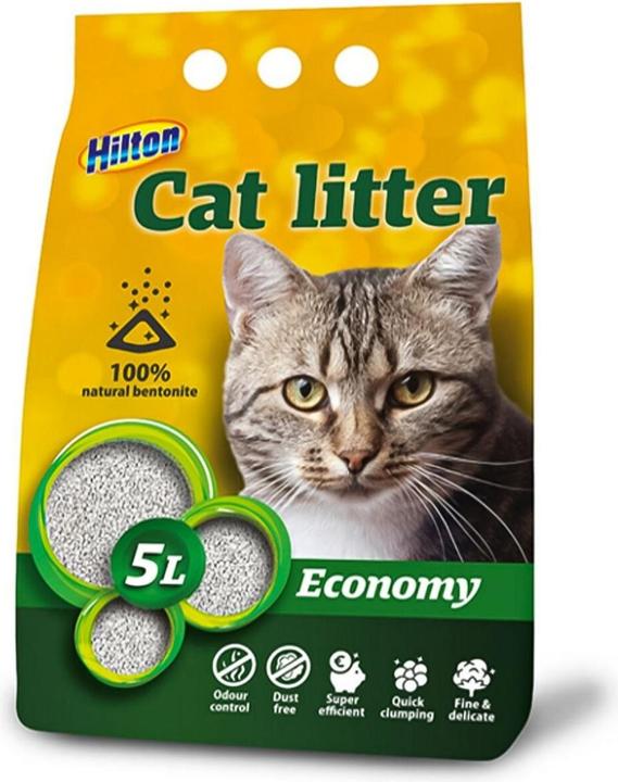 Actual product image Hilton bentonite economy clumping cat litter - 5 litres (Fast absorbing, Clumping, 4.90 kg)