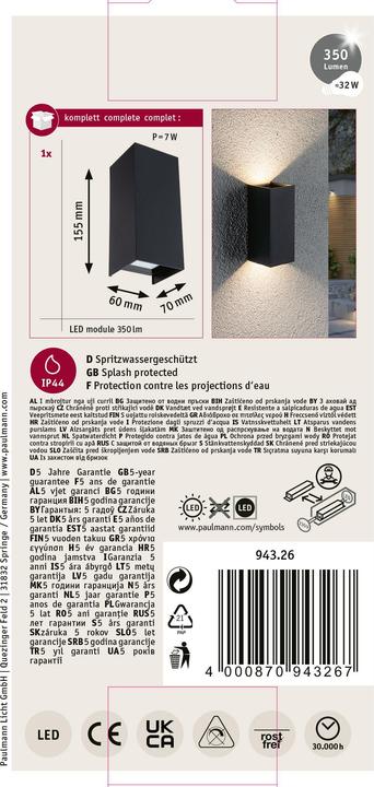 Produktbild Paulmann Flame (390 lm, IP44)