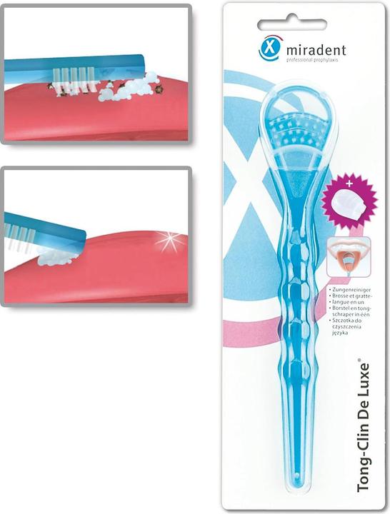 Produktbild Miradent Tong-Clin De Luxe blau Zungenreiniger (Zungenschaber, 1 x)